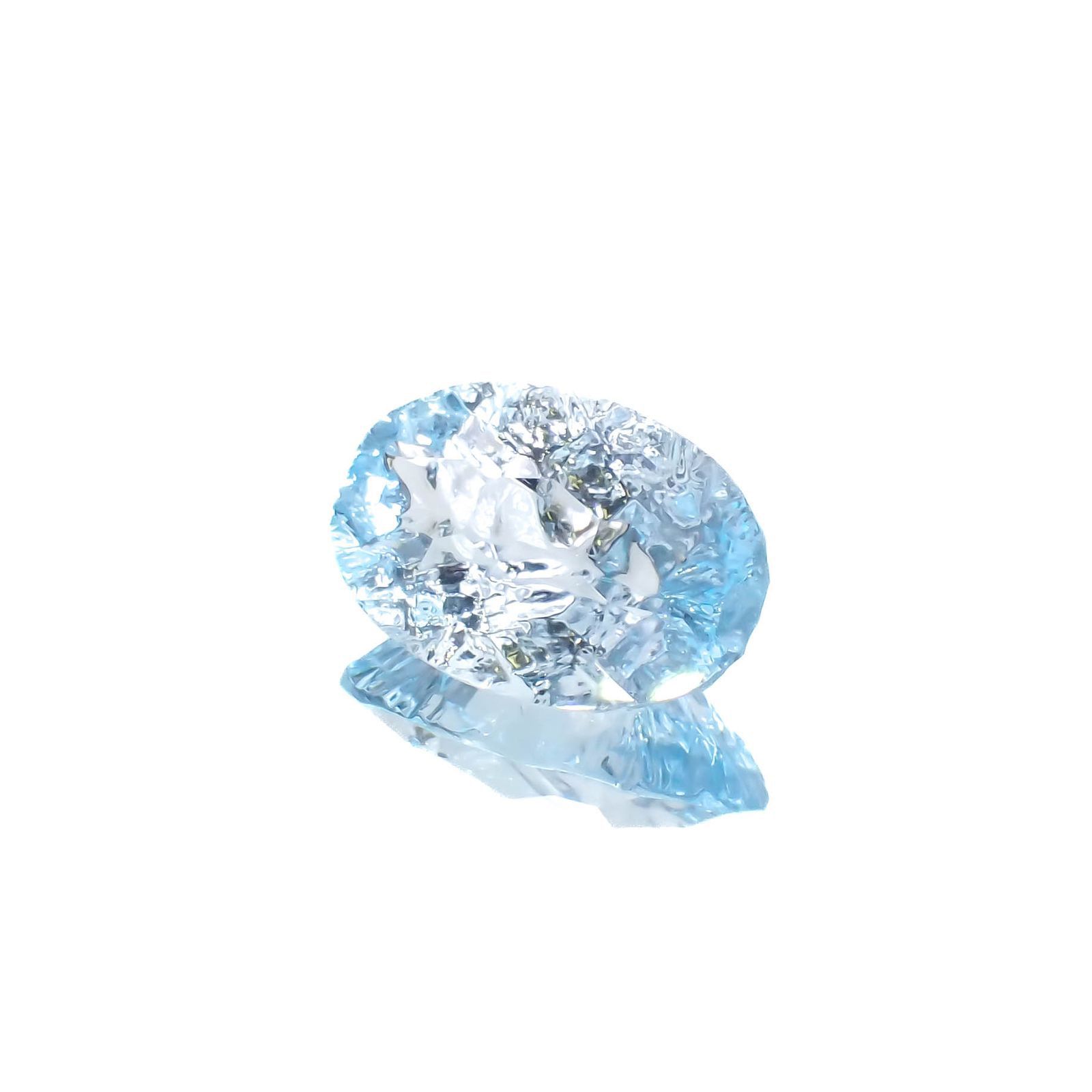 ◇カスタムカット◇ブルートパーズ ブラジル産 3.58ct[221219337]12x8.1mm前後