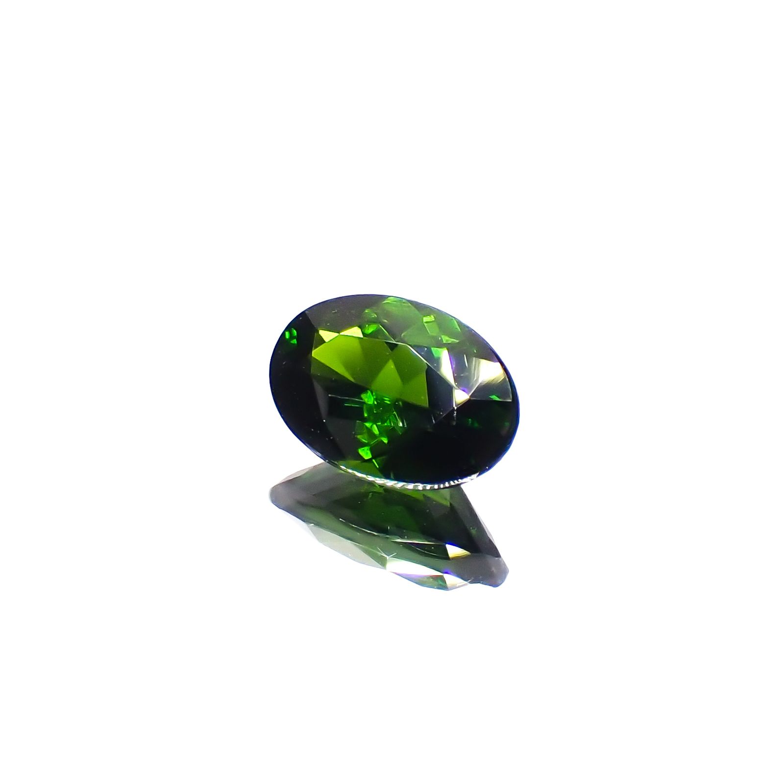 クロムダイオプサイド(宝石名クロム・ダイオプサイド)ロシア産 0.88ct 識別済[231023898]7.5x5.1mm前後