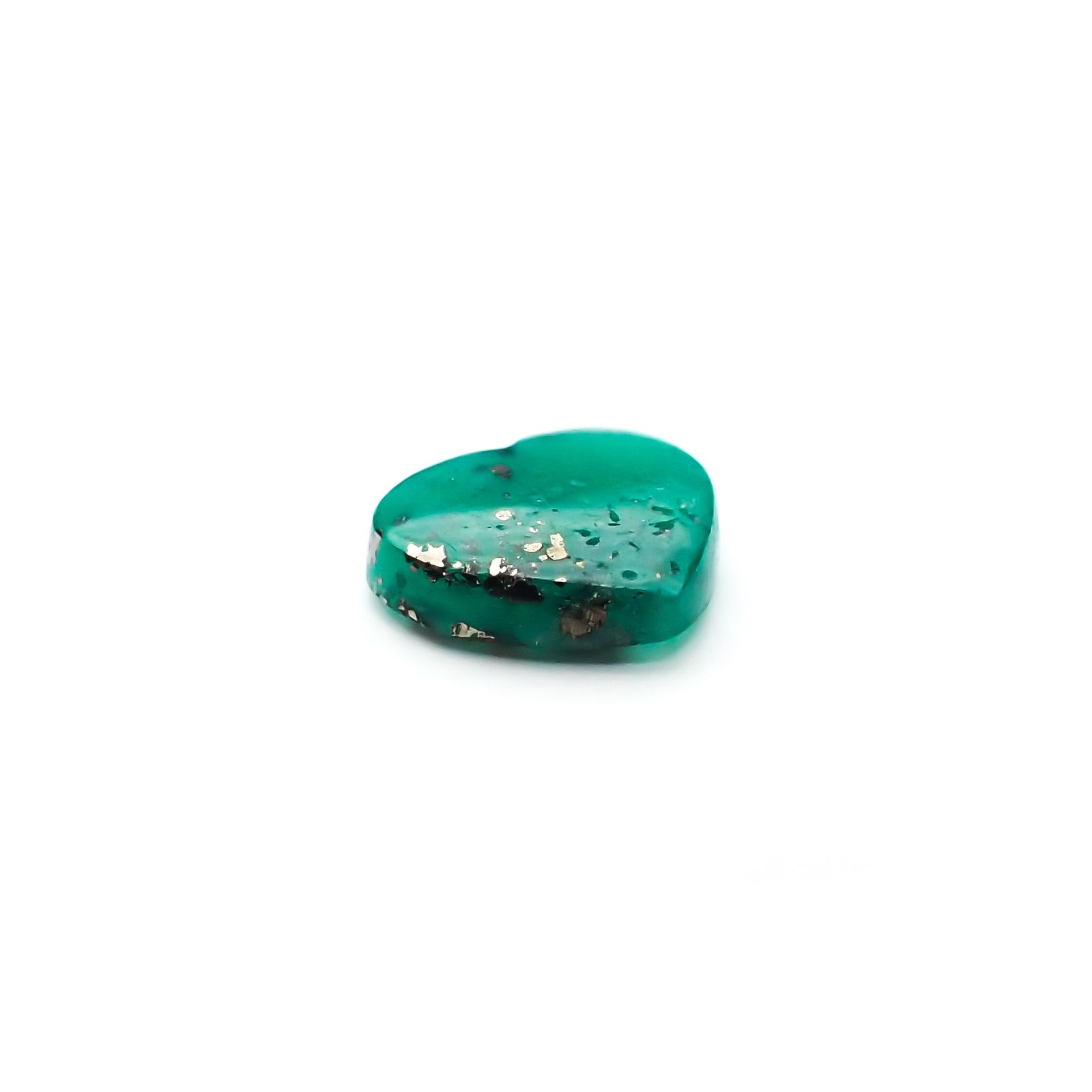 パイライトインエメラルド(宝石名パイライトインエメラルド) コロンビア・チボール鉱山産 1.638ct 彩珠鑑付[250611505]8.3×8.9mm前後