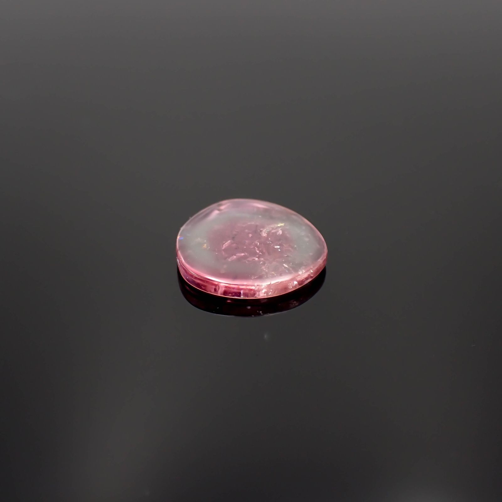 ピンクウォーターメロントルマリン 原石スライス コンゴ民主共和国産 3.42ct[230421485]12.5x12.5mm前後