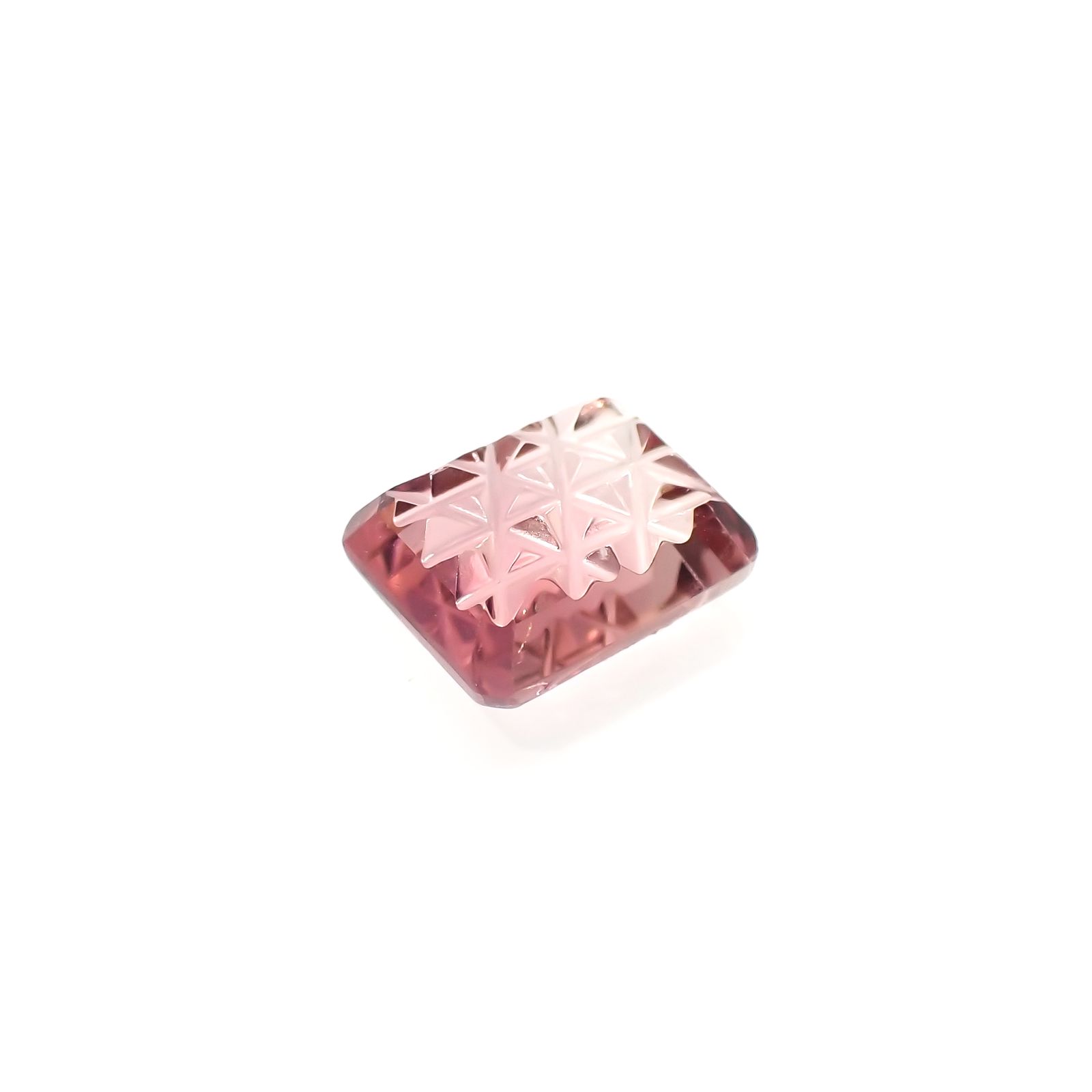 ◇甲州貴石切子Plus Three◇バイカラートルマリン カード付き コンゴ産 1.70ct[231225073]7.7x6.3mm前後