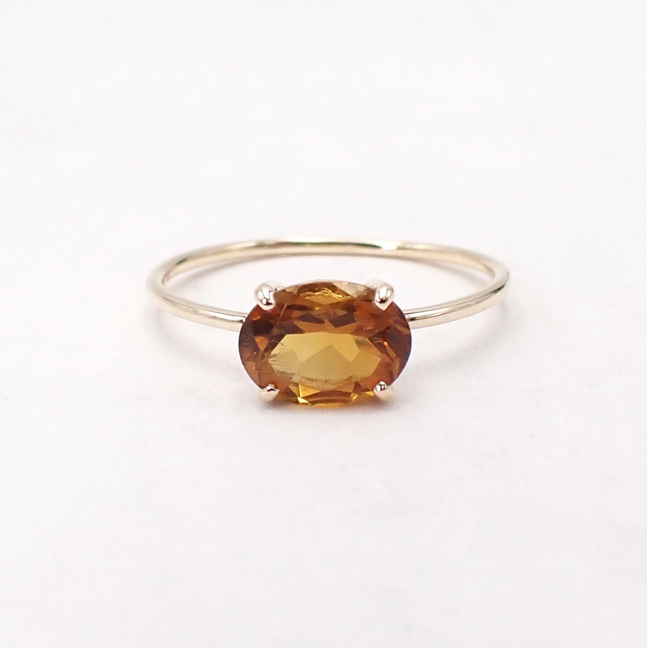 リング空枠：石留め▶マデイラシトリン（お客様製作例）