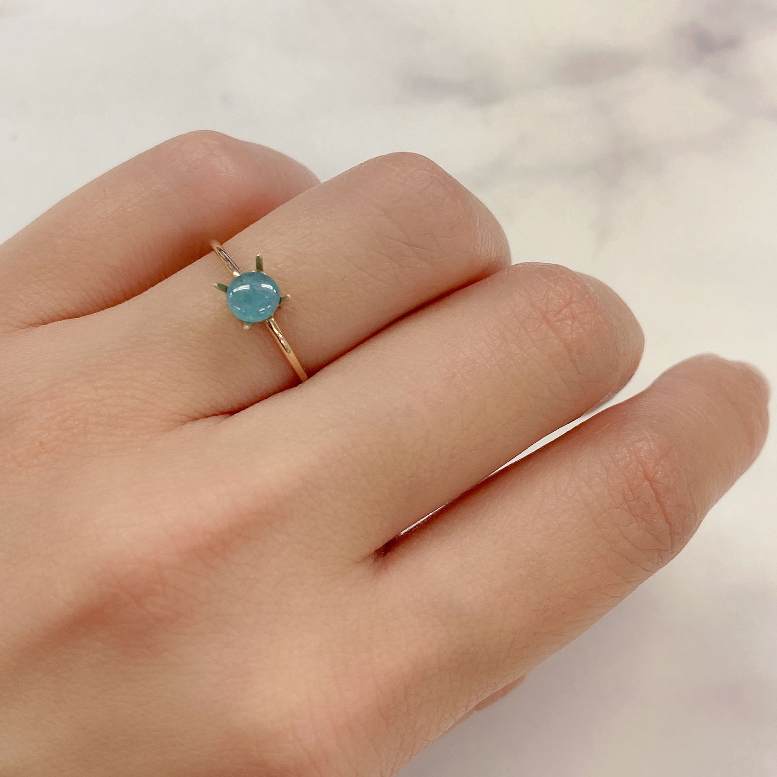 パライバトルマリン(宝石名トルマリン/別名パライバ・トルマリン) ブラジル・パライバ州バターリャ鉱山産 0.45ct 識別済[20062538]4.7×4.7mm前後
