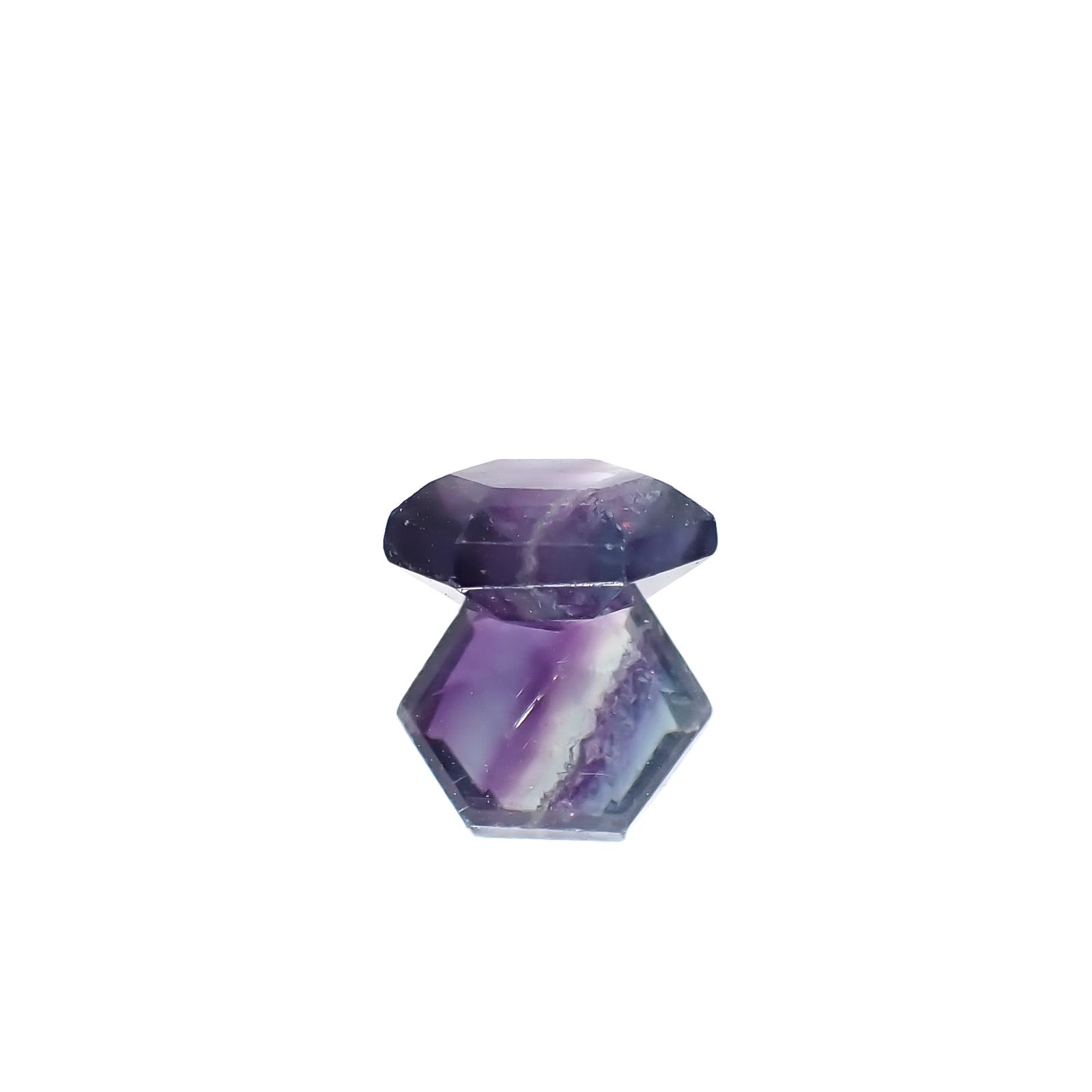 ◇ヘキサゴンカット◇パーティカラーフローライト フルオレッセンス 中国産 2.67ct[240628190]8.5x8.4mm前後
