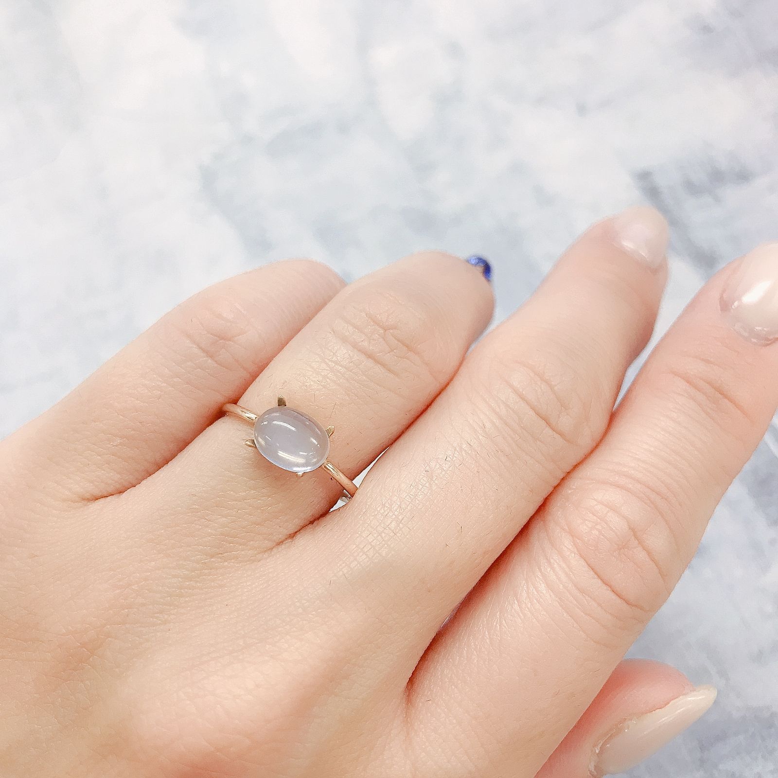 ムーンストーン(宝石名ムーンストーン)インド/スリランカ産 1.12ct 識別済[220515795]7.9x5.8mm前後