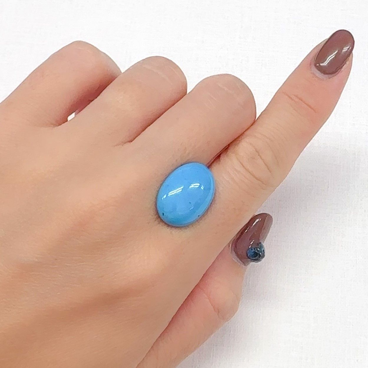 ターコイズ アメリカ・アリゾナ州キングマン産 7.65ct[240627865]18x13mm前後