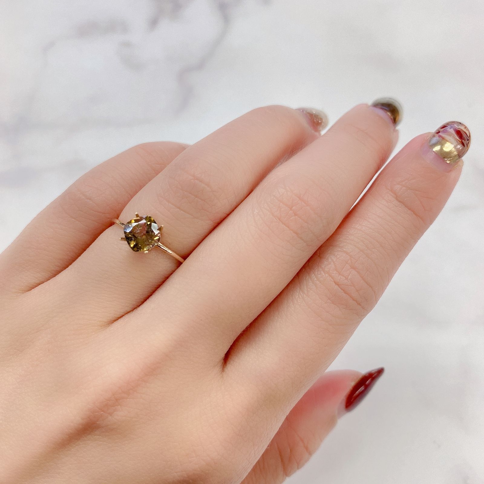 パーティカラートルマリン(宝石名パーティカラード・トルマリン) コンゴ民主共和国産 1.079ct ソ付(彩珠)[211013610]6.1×6.1mm前後