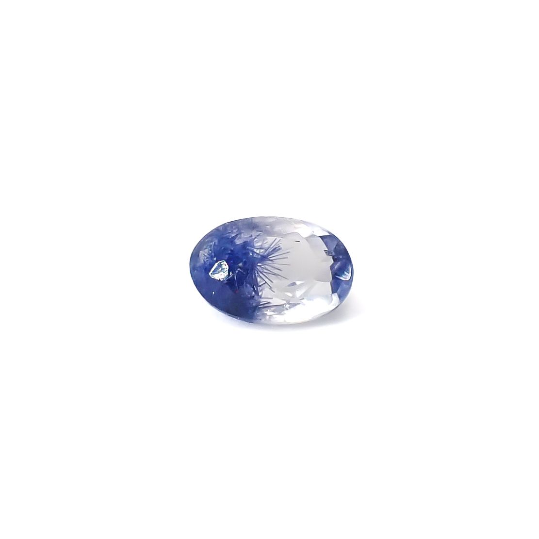デュモルチェライトインクォーツ ブラジル産 0.65ct / 6.8x4.5mm前後 [260331851]