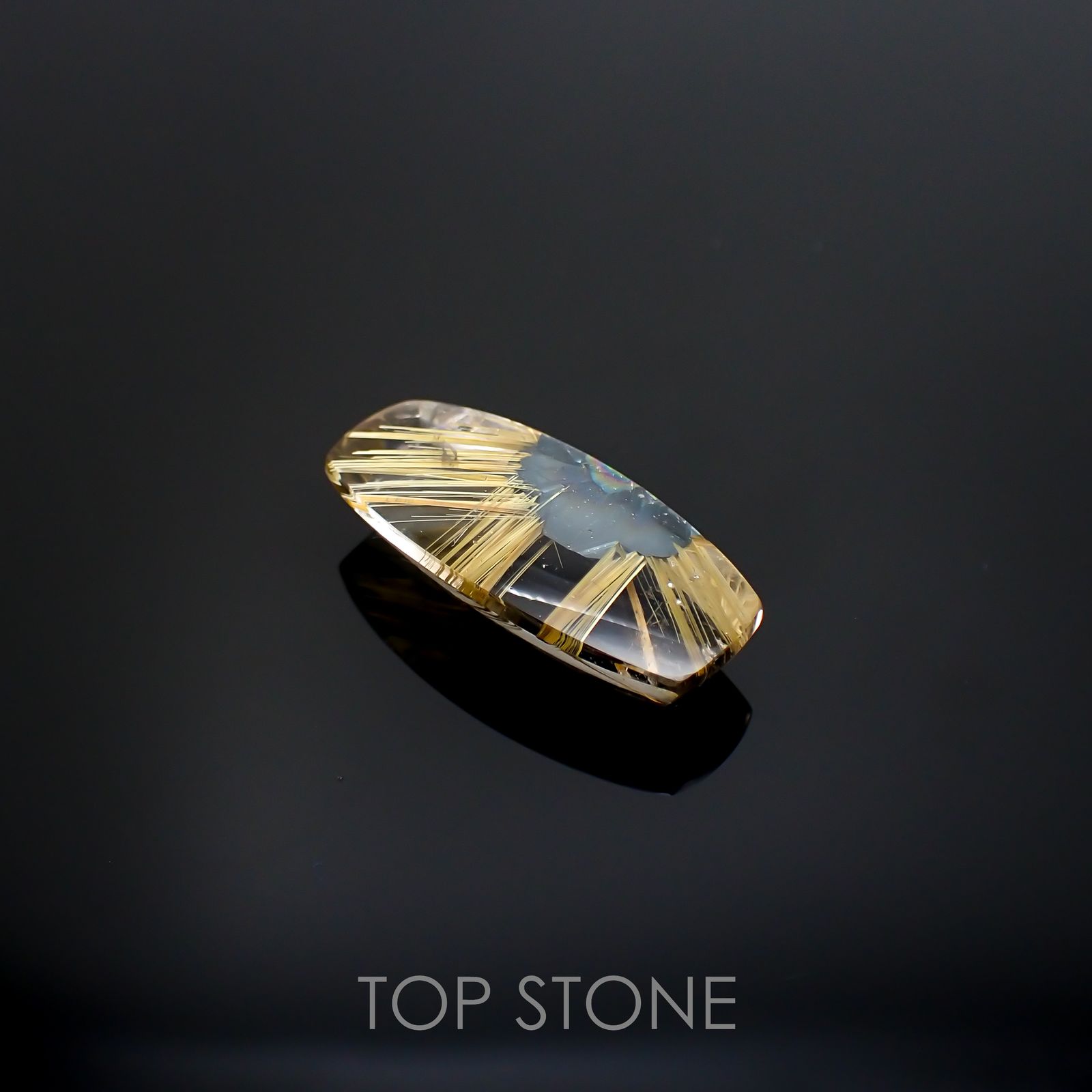 太陽ルチルクォーツ ブラジル産 21.04ct[220716731]28.3x12.8mm前後