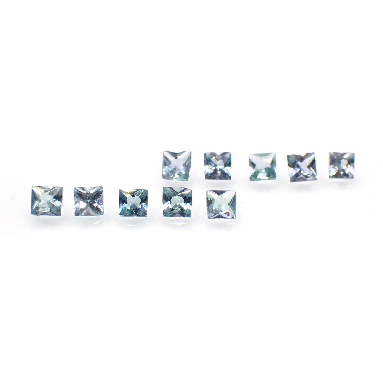 ◆ランダムセレクト-Limited edition-◆<先着15個>◇プリンセスカット◇ブルーグリーンコーネルピン タンザニア産 約0.050-0.066ct[230823218]2x2mm前後