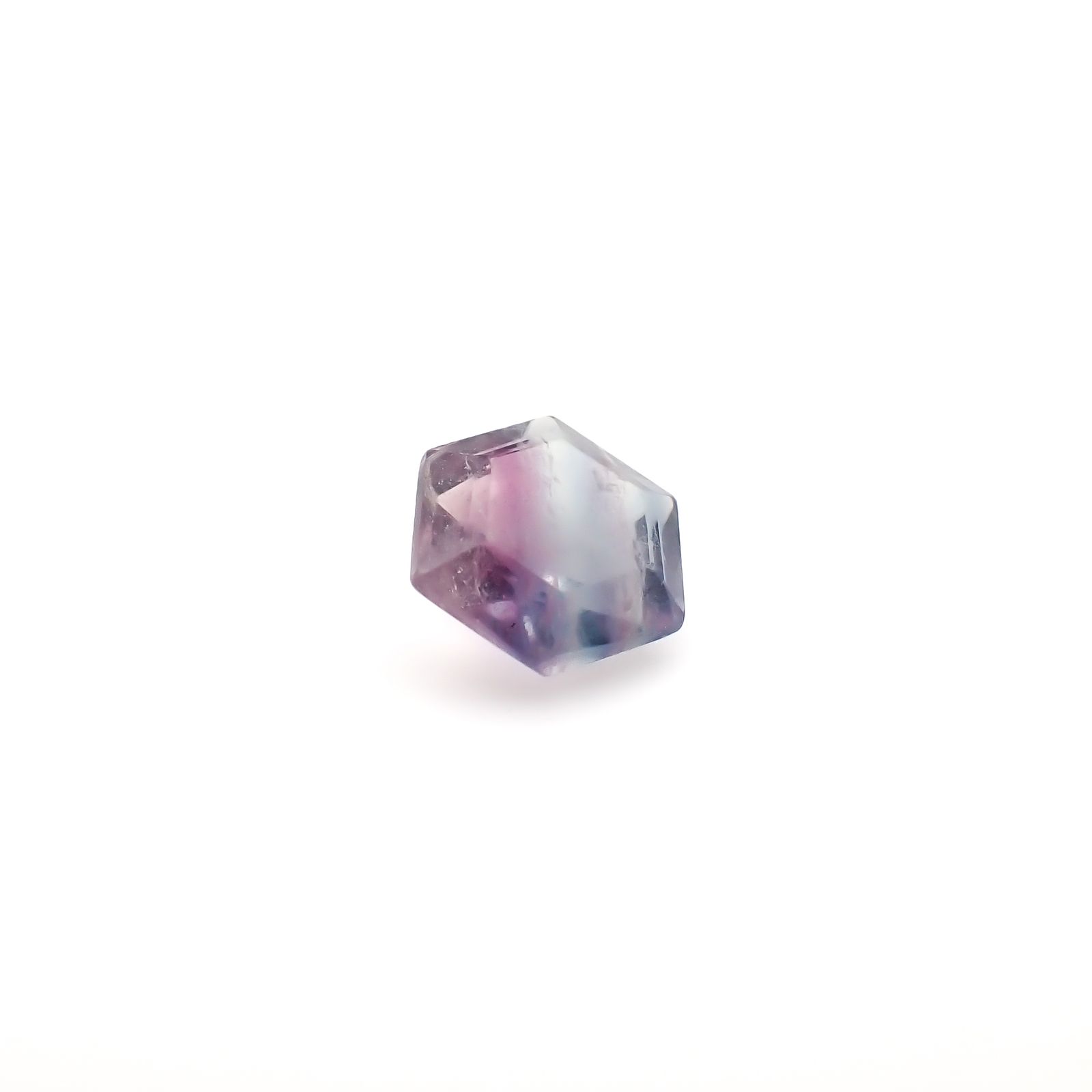 ◇ヘキサゴンカット◇パーティカラーフローライト フルオレッセンス 中国産 2.68ct / 9.2x8.3mm前後 [260932780]