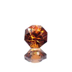 ◇オクタゴンカット◇オレンジジルコン(宝石名ジルコン)スリランカ/カンボジア産 0.99ct 識別済[230220705]5x4.9mm前後