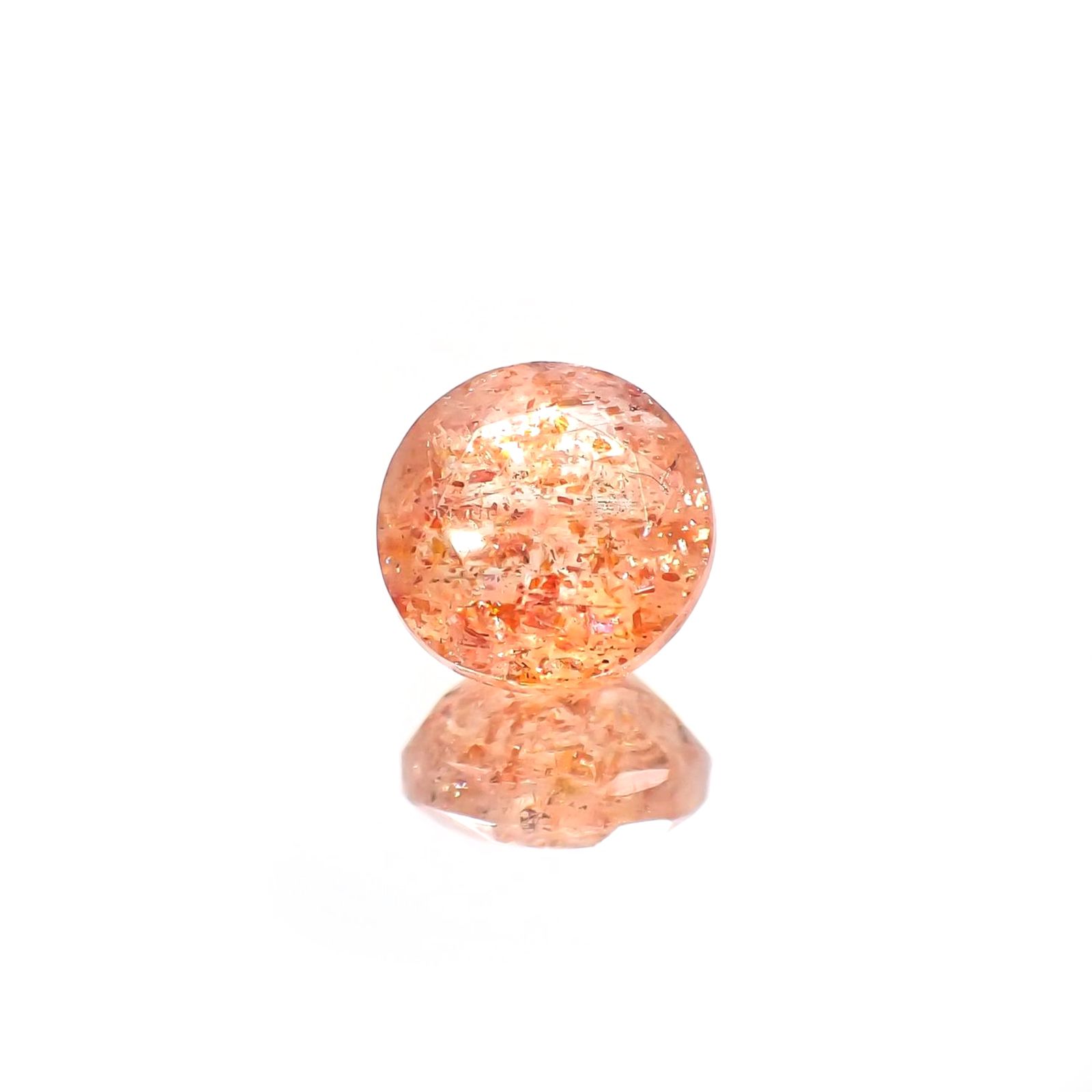 イリュージョンサンストーン(宝石名フェルドスパー) タンザニア産 識別済 1.91ct / 7.9x7.9mm前後 [210812298]