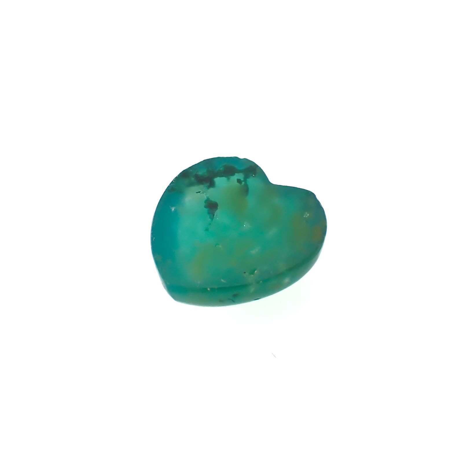 ジェムシリカ(宝石名クリソコーラ・カルセドニー)ペルー産 5.36ct 識別済[220716980]12.2x11.9mm前後