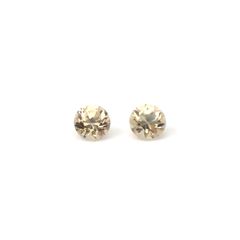 ◇ペアセット◇イエロージルコン(宝石名ジルコン)スリランカ/カンボジア産 識別済 1.16ct(2pcs合計) / 4.4x4.4mm前後 [251231486]