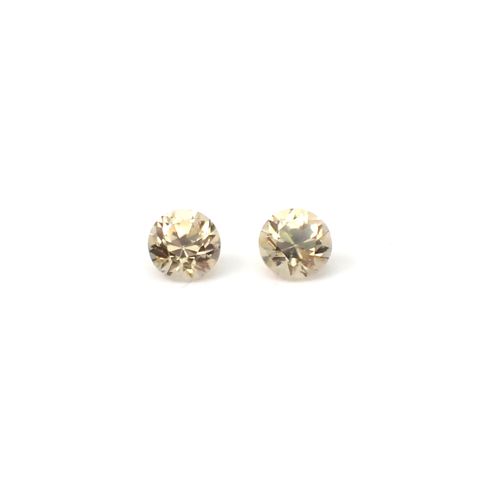 ◇ペアセット◇イエロージルコン(宝石名ジルコン)スリランカ/カンボジア産 識別済 1.16ct(2pcs合計) / 4.4x4.4mm前後 [251231486]