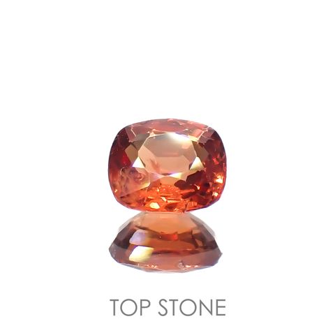 オレンジスピネル(宝石名スピネル)ビルマ/マダガスカル産 0.85ct 識別済[220817510]5.8x5.6mm前後