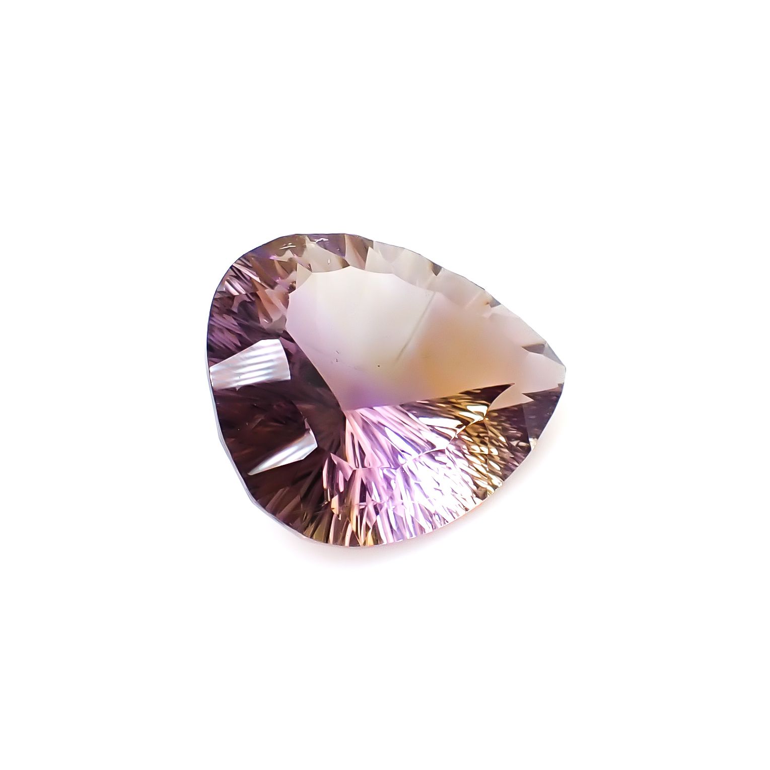 ◇コンケーブカット◇アメトリン ボリビア/ブラジル産 42.44ct [250129784]28.4x24.2mm前後