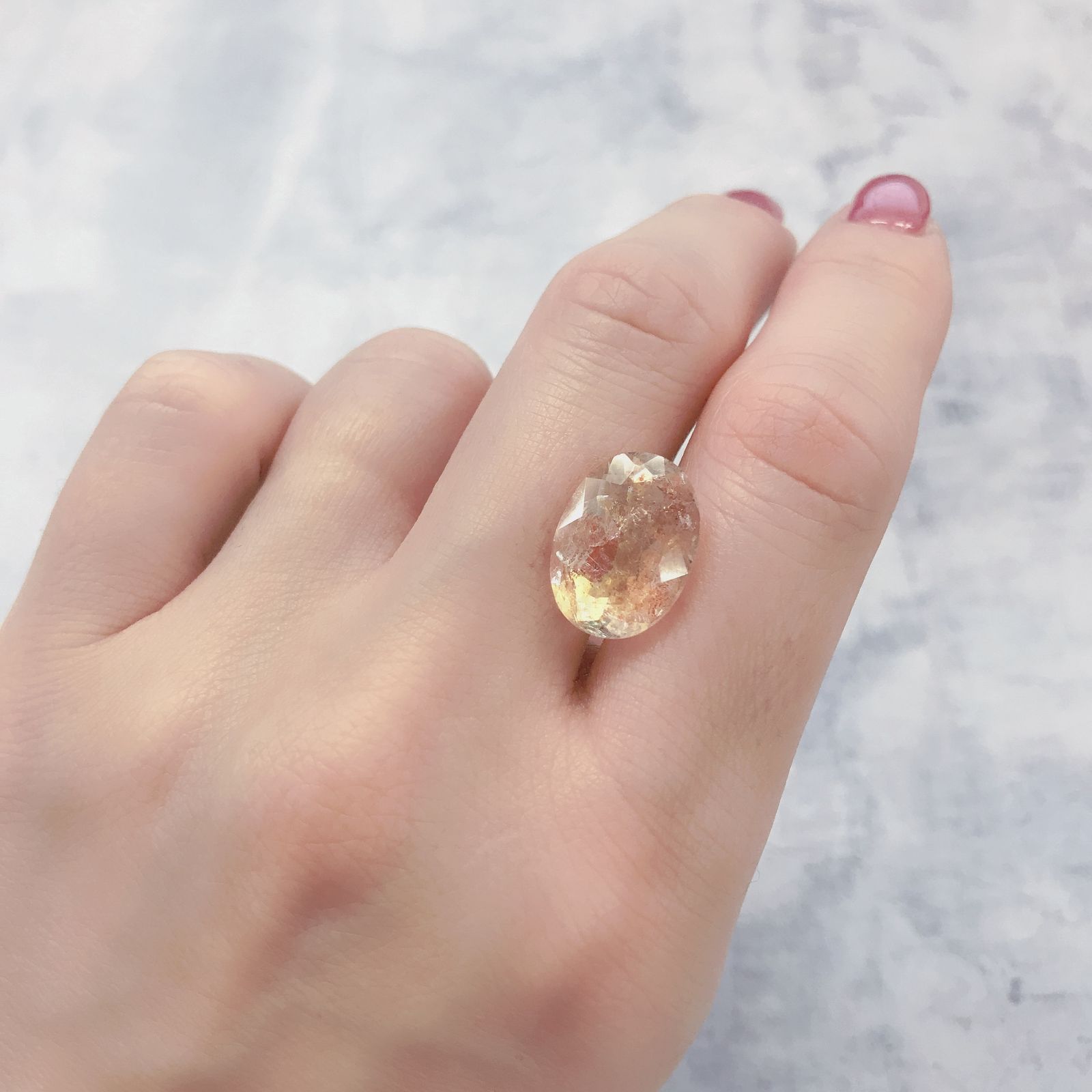 オーロラクォーツ ブラジル・ミナスジェライス産 7.12ct[220114358]15x11.1mm前後