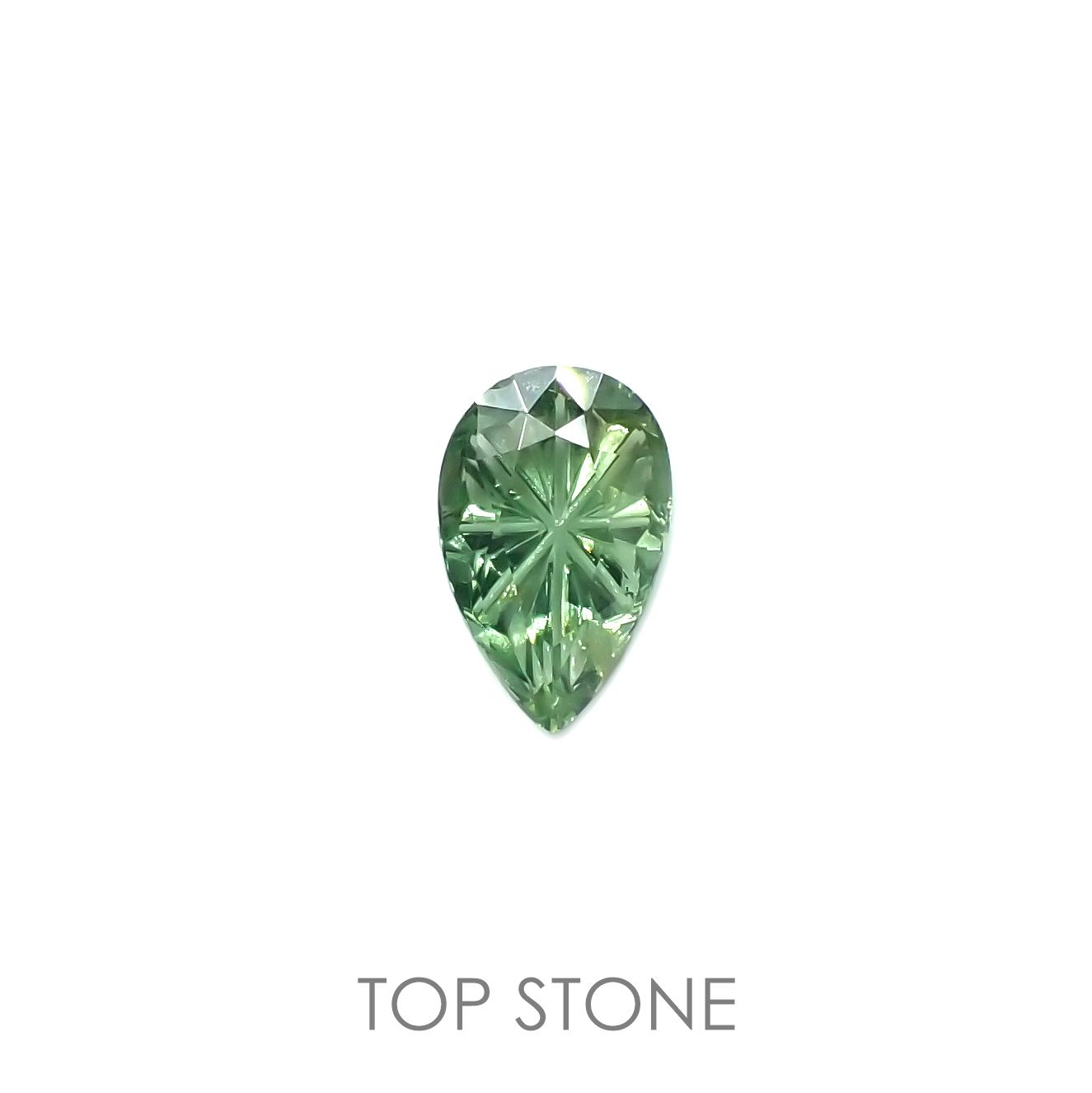 ◇甲州貴石切子Plus Three◇グリーンジルコン カード付き(宝石名ジルコン)スリランカ/コロンビア産 1.394ct 識別済[220616075]8.6x5.5mm前後