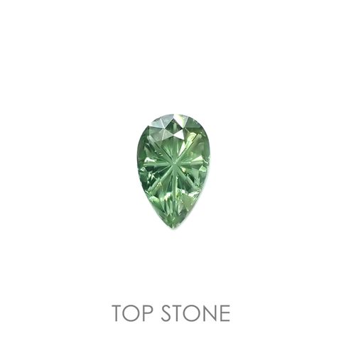 ◇甲州貴石切子Plus Three◇グリーンジルコン カード付き(宝石名ジルコン)スリランカ/コロンビア産 1.394ct 識別済[220616075]8.6x5.5mm前後