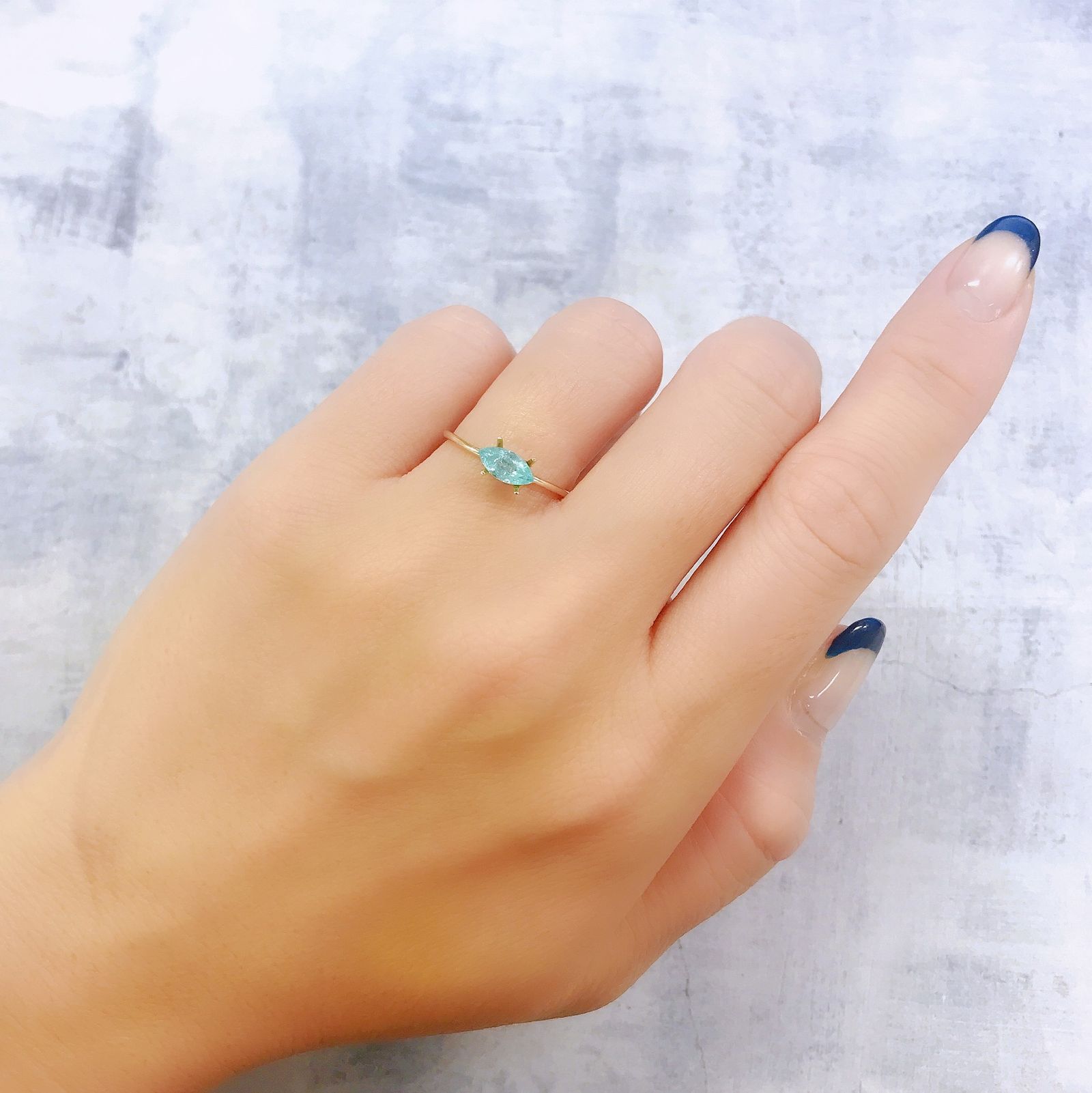パライバトルマリン(宝石名トルマリン/別名パライバ・トルマリン)ブラジル・キントス鉱山産 0.459ct ソ付(宝貴協)[221018839]7.6x3.7mm前後
