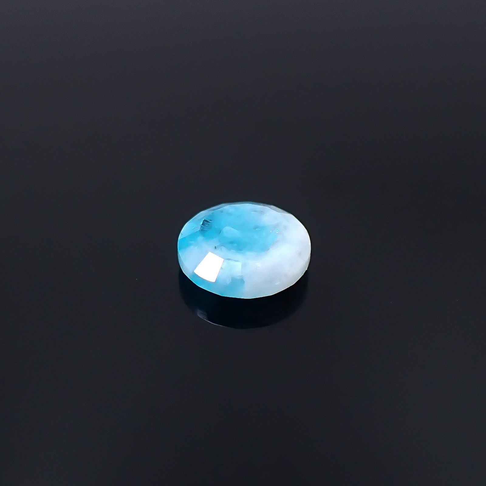 ◇リバーシブル◇パライバトルマリンインクォーツ ブラジル産 1.01ct / 7.1x7.1mm前後 [251231449]