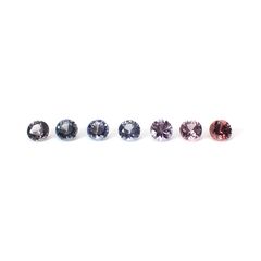 スピネル カラーグラデーション7個セット(宝石名スピネル)ビルマ/マダガスカル産 識別済 1.18ct(7pcs合計) / 3.3-3.4x3.3-3.4mm前後 [260331895]