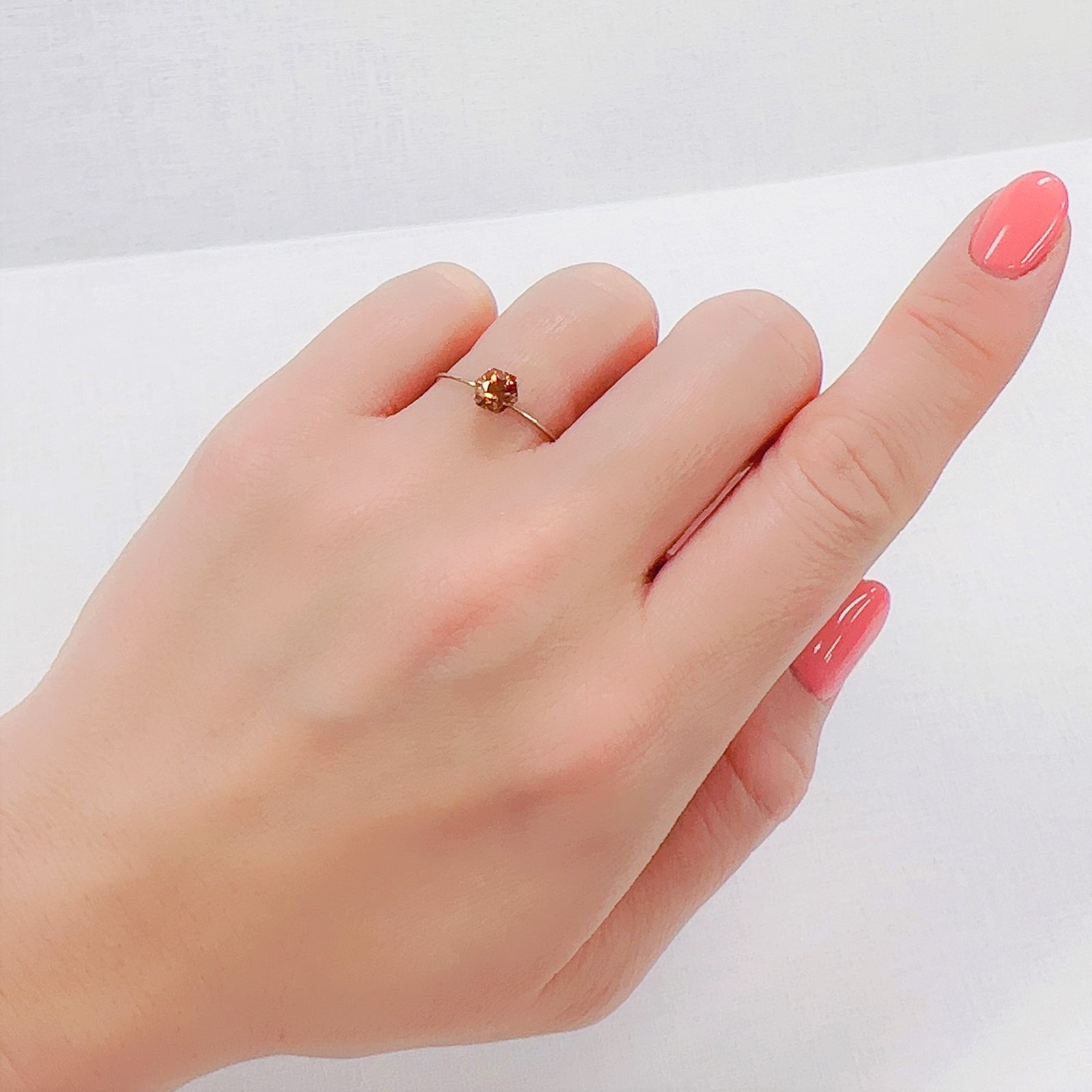 ◇ヘキサゴンカット◇オレンジジルコン(宝石名ジルコン)スリランカ/カンボジア産 0.91ct 識別済[230220701]4.8x4.8mm前後