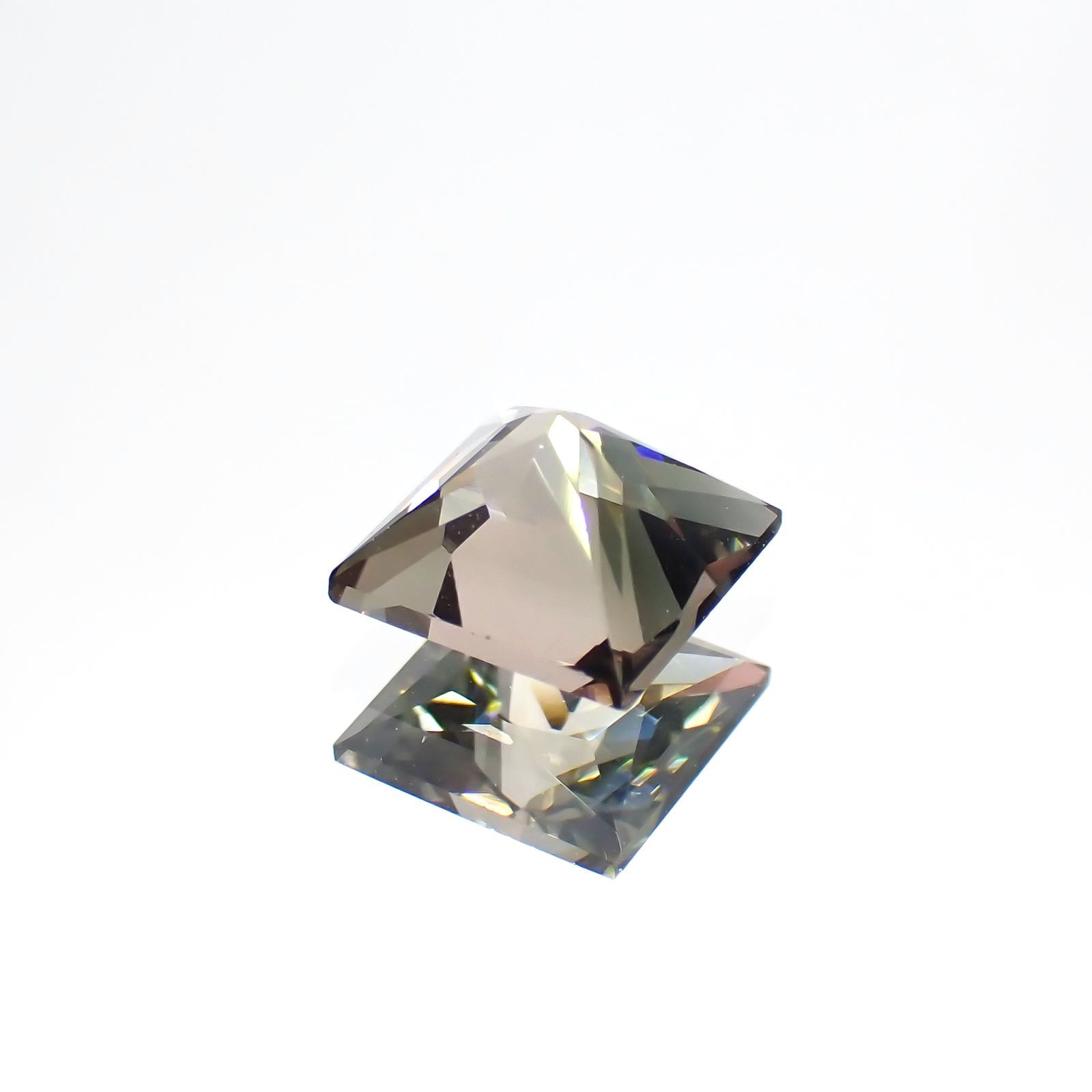 ◇プリンセスカット◇バイカラートルマリン(宝石名トルマリン)ブラジル産 1.28ct 識別済[231225193]6.1x6.1mm前後