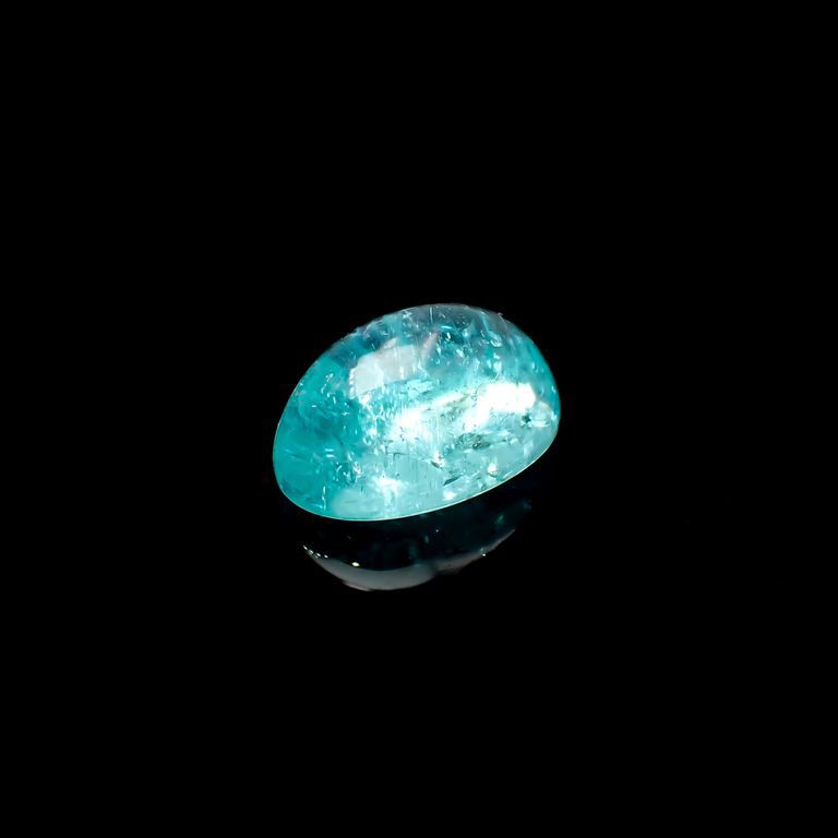パライバトルマリン(宝石名トルマリン/別名パライバ・トルマリン)ブラジル・キントス鉱山産 2.925ct ソ付(宝貴協)[221018758]10.1x7.2mm前後