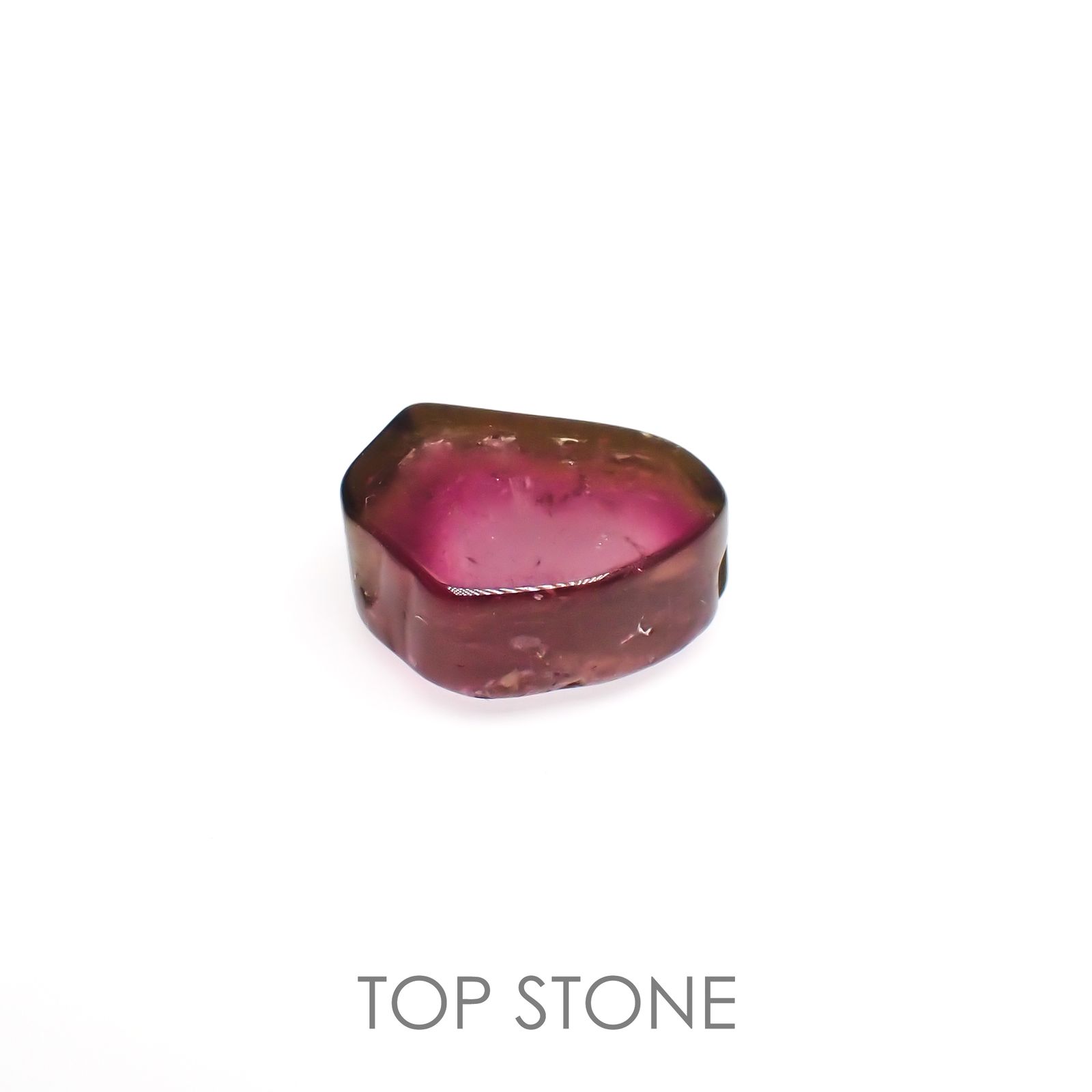 ウォーターメロントルマリン 原石スライス  ブラジル産 6.22ct[221018621]12.4x9.9mm前後