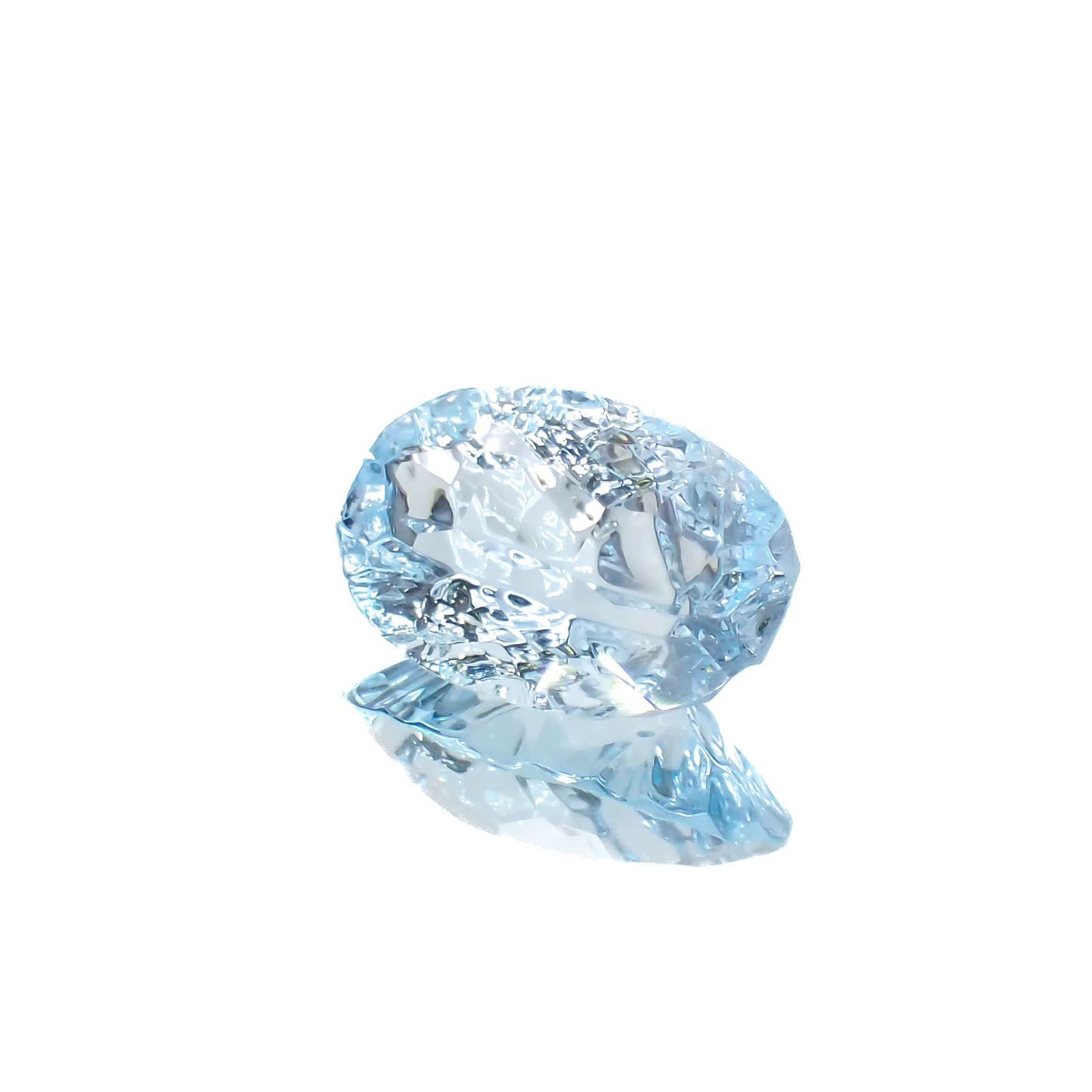 ◇カスタムカット◇ブルートパーズ ブラジル産 3.65ct[221219338]12x8.1mm前後