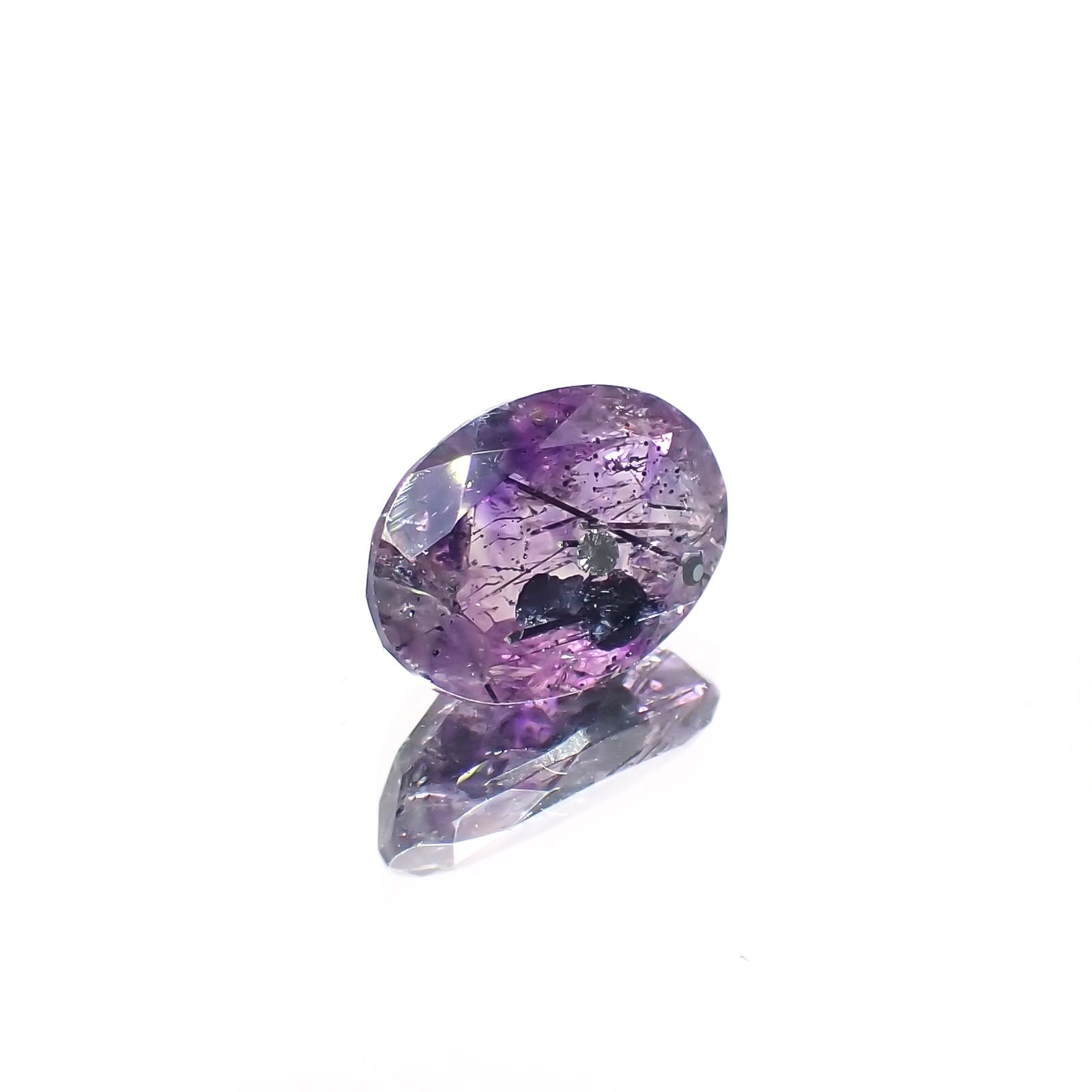 アメジストエレスチャル ナイジェリア産 4.86ct[230622438]13.5x9.6mm前後