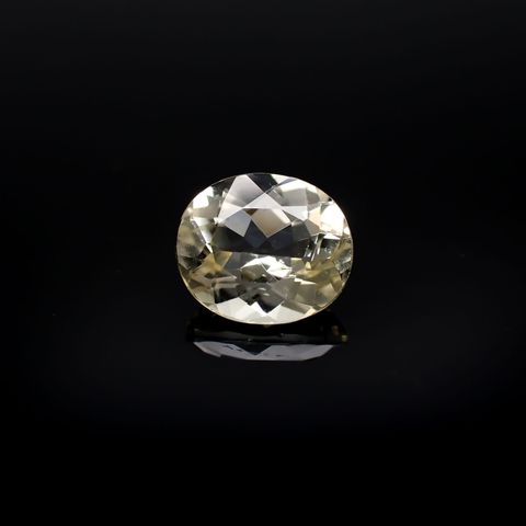 イエロースキャポライト(宝石名イエロー・スキャポライト)ブラジル・ミナスジェライス州産 識別済 1.86ct / 8.7x7.6mm前後 [251118020]