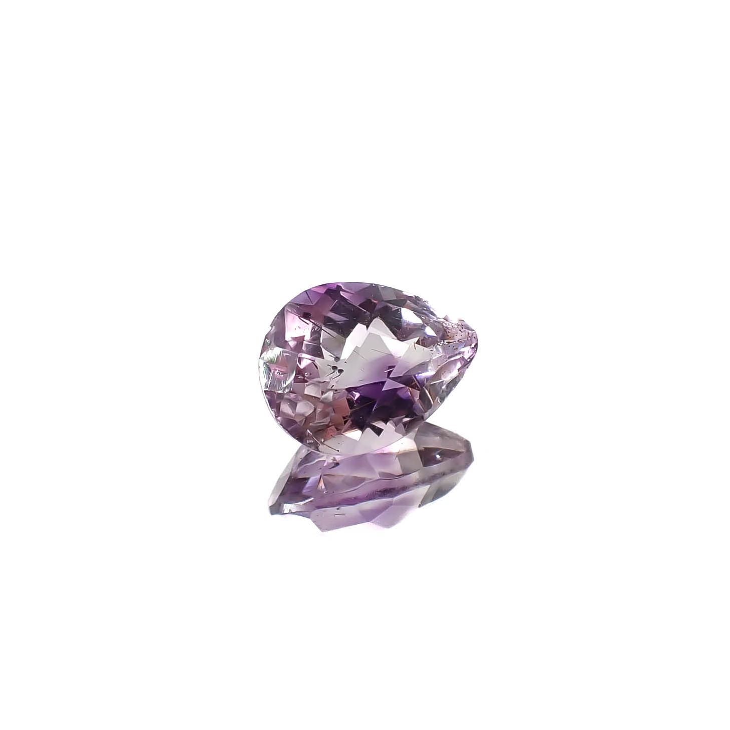 ◇チェッカーカット◇アメジストエレスチャル ブラジル産 1.95ct [250730852]9.5x7.2mm前後