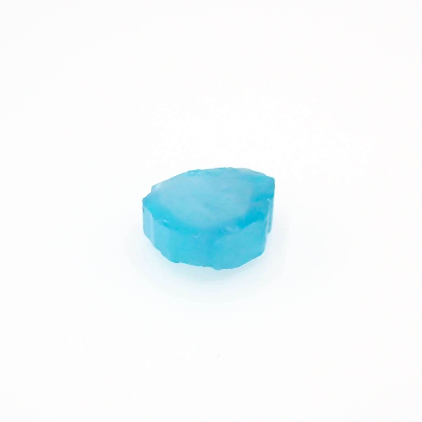 パライバトルマリン 原石スライス ブラジル・パライバ州バターリャ鉱山産 1.57ct[220616497]7.3x9.3mm前後
