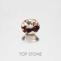 バイカラートルマリン 非加熱(宝石名トルマリン) ナイジェリア産 0.58ct 識別済[21018988]5.6×4.7mm前後