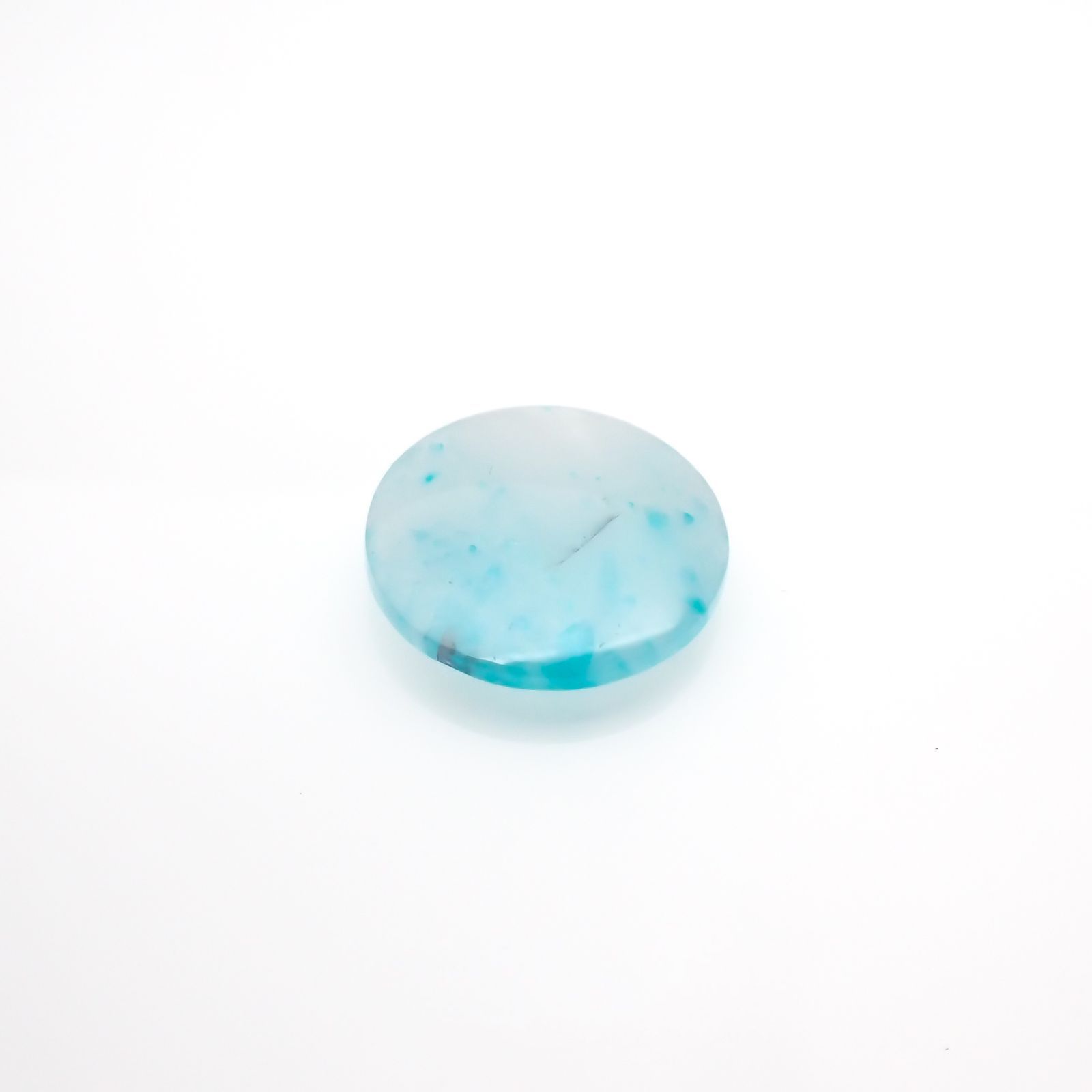 パライバトルマリンインクォーツ(宝石名トルマリンインクォーツ/別名パライバ・トルマリン)ブラジル産 4.946ct ソ付(宝貴協)[221018824]13.9x13.9mm前後