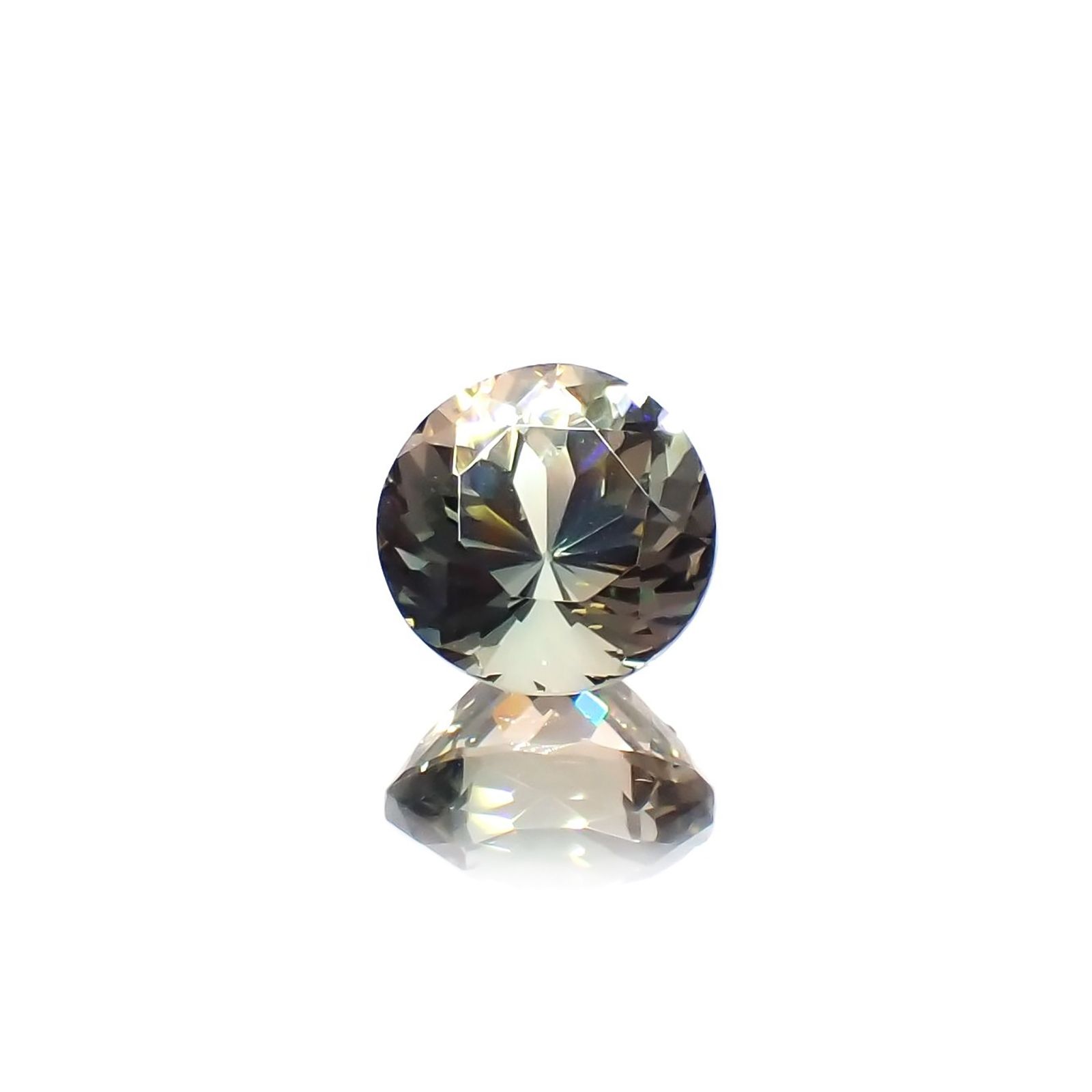 バイカラーオレゴンサンストーン(宝石名ラブラドライト)アメリカ・オレゴン州産 識別済 2.83ct / 9x8.9mm前後 [230321113]