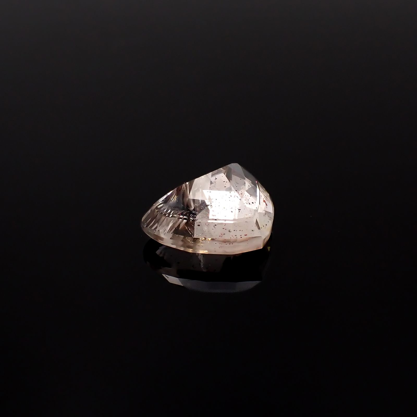 ◇カスタムハート・チェッカーカット◇ティンカーベルクォーツ ブラジル産 3.02ct[240125442]11.4x9.2mm前後