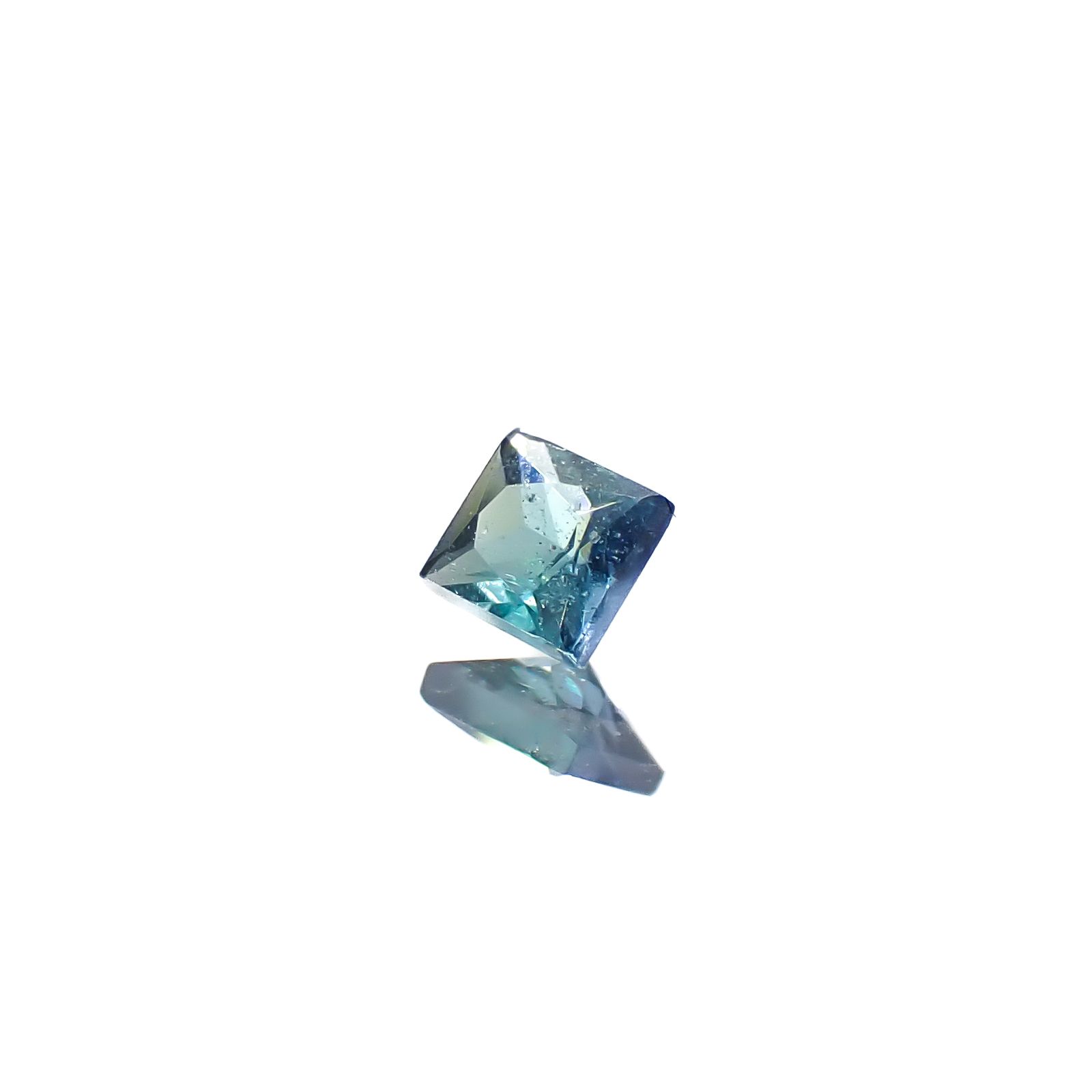 ◇プリンセスカット◇ブルーグリーンコーネルピン(宝石名ブルーグリーン・コーネルピン)タンザニア産 0.085ct 識別済[240527680]2.5x2.5mm前後