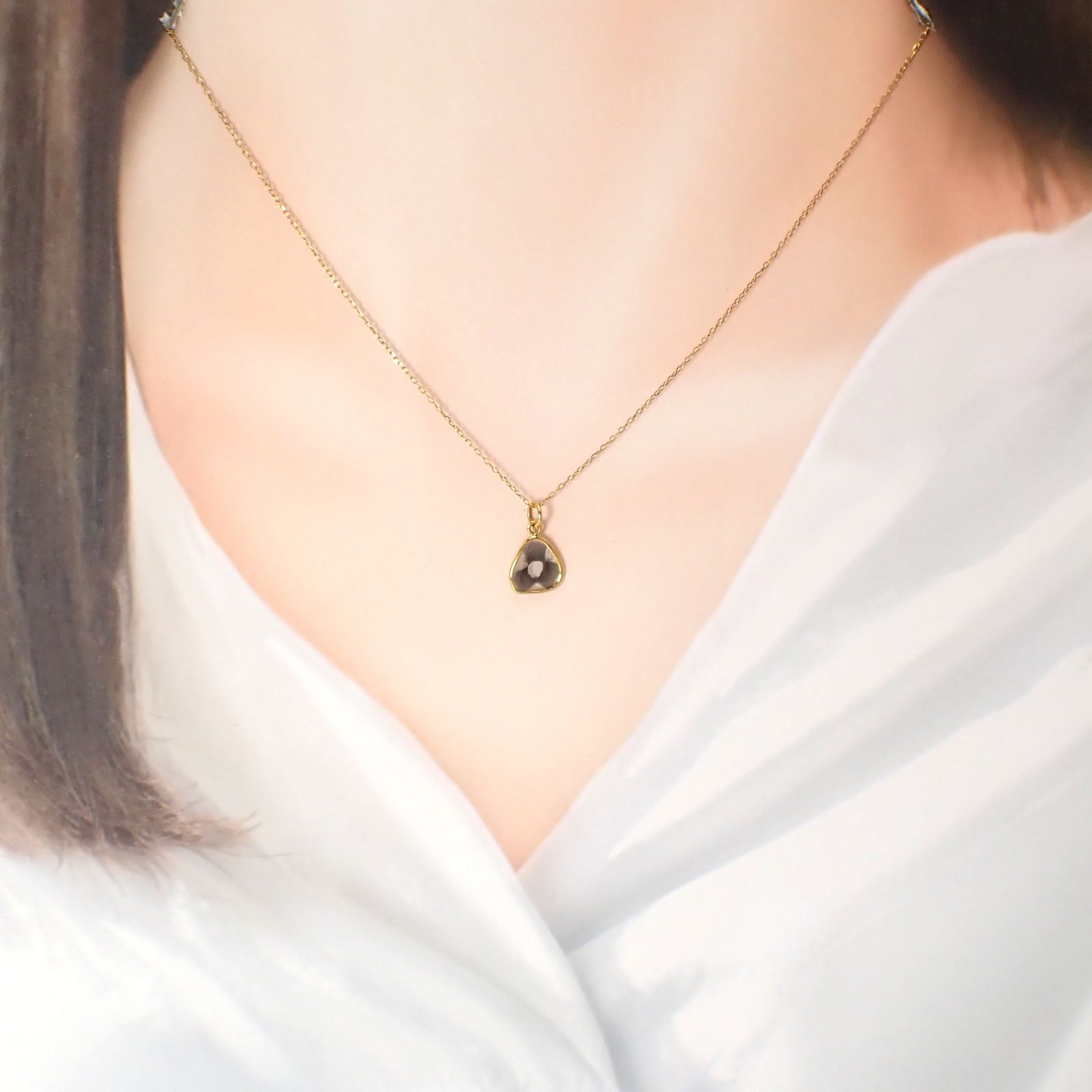 ◇K18仕様◇トラピッチェスライスダイヤモンド ペンダントトップ/チャーム(※チェーン別売り) 1.28ct / 9x8.4mm前後 [250430219]