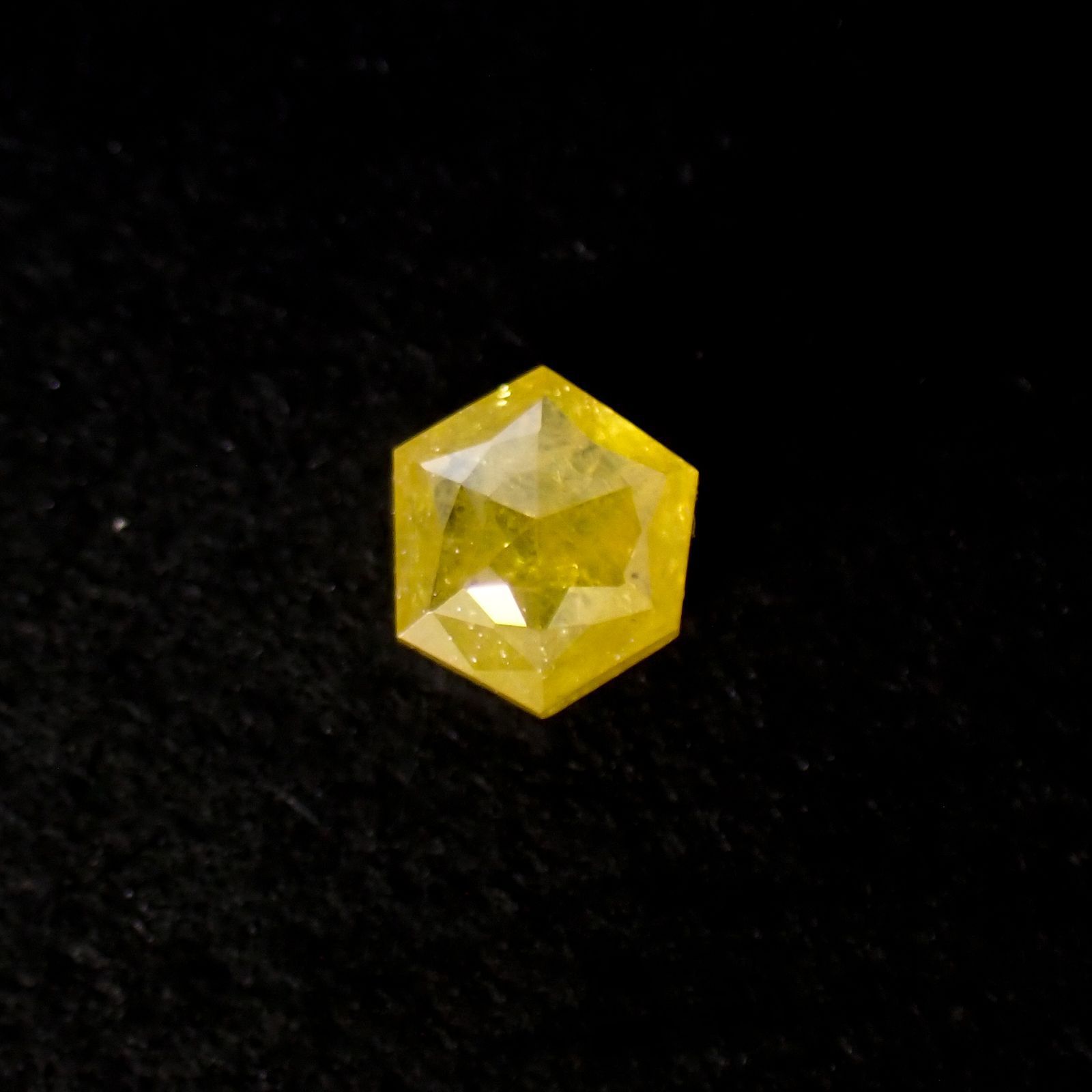 ◇ヘキサゴンアンティークカット◇イエローダイヤモンド ルース 0.2ct[210611068]3.1×3mm前後