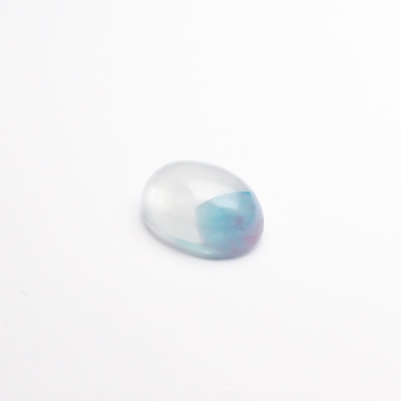 パライバトルマリンインクォーツ(宝石名トルマリンインクォーツ/別名パライバ・トルマリンインクォーツ) ブラジル産 1.991ct ソ付(宝貴協)[210611239]8.9×7.0mm前後