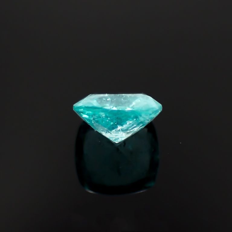 パライバトルマリン(宝石名トルマリン/別名パライバ・トルマリン)ブラジル・キントス鉱山産 0.551ct ソ付(宝貴協)[221018740]5.2x5.2mm前後