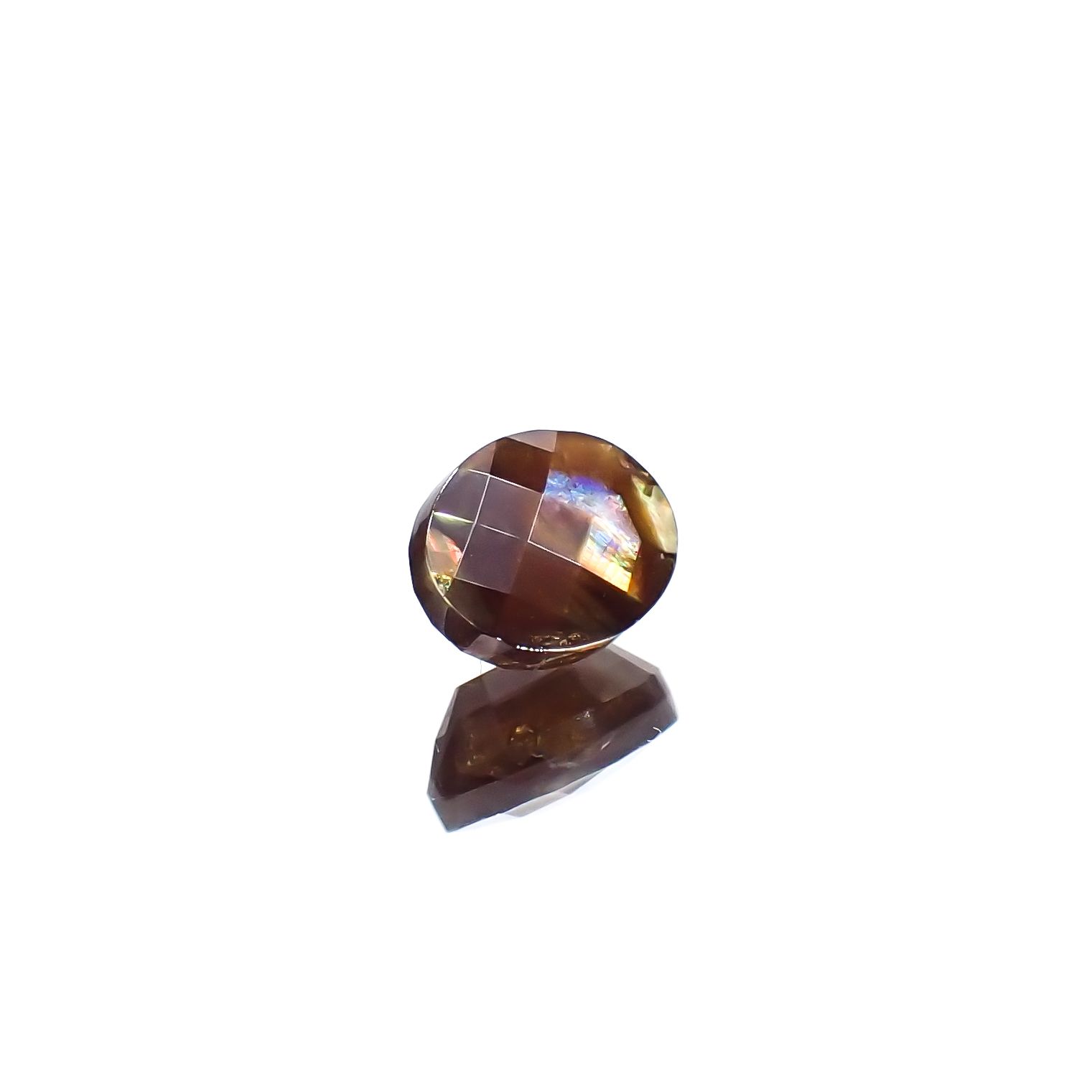 ◇チェッカーカット◇レインボーガーネット 日本・奈良県産 1.65ct[240125542]6.8x5.5mm前後