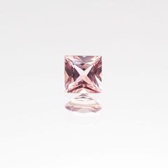 ◇プリンセスカット◇パパラチャサファイア スリランカ産 ルース 0.101ct ソーティング付き[20106945]2.58×2.57mm前後