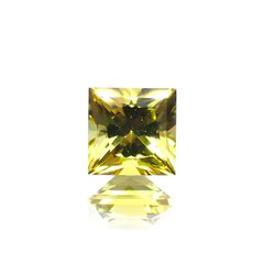 ◇プリンセスカット◇カナリートルマリン(宝石名イエロー・トルマリン)ザンビア・カナリー鉱山産 0.659ct ソ付(彩珠)[230522203]4.9x4.9mm前後