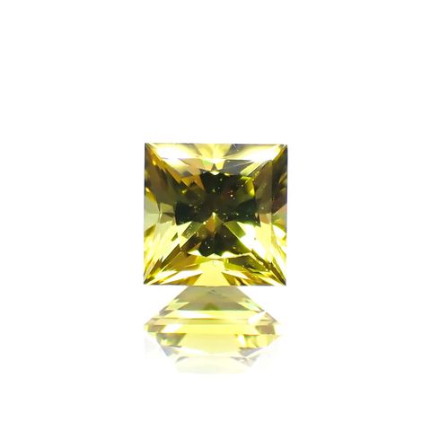 ◇プリンセスカット◇カナリートルマリン(宝石名イエロー・トルマリン)ザンビア・カナリー鉱山産 0.659ct ソ付(彩珠)[230522203]4.9x4.9mm前後
